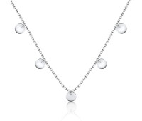 Small 5 Discs Motive 925 Silver Necklace SPE-3398